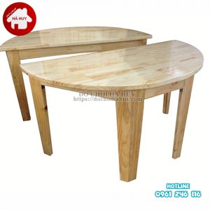 bàn gỗ hình bán nguyệt